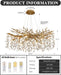 Modern Tree Branch Crystal Chandelier Luxury Gold Crystal Pendant Lighting 40" Contemporary 14-Light Chandeliers for Dining Room Kitchen Bedroom Living Room