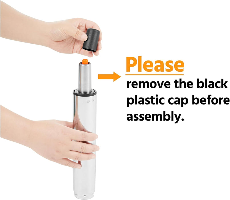 Faux Leather Office Chair Modern Vanity Chair Ergonomic Adjustable Computer Chair with Wide Seat, Padded Armrests for Living Room, Bedroom Black