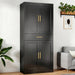SeventyOneInchHeavyDutySteelStorageCabinetDrawerAdjustableShelvesBlack