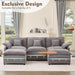 108 Inch U Shaped UltraModular Sofa SlateChenilleFabric