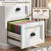 Vertical File Cabinet with 2 Drawers for Home Office, White