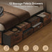 Queen Size Bed Frame with 12 Storage Drawers and Headboard