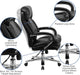 Hercules Series Leathersoft Swivel Office Chair with Loop Arms, Ergonomic High-Back Executive Chair with Padded Seat and Arms, Black