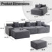 119 Inch Greyish Contemporary Modular Sectional Sofa