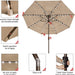 USA 10-Year-Non-Fading 9Ft 3-Tier Market Patio Umbrella, Commercial Table Umbrella with 80 Solar LED Lights, Crank Open, Windproof & UPF 50+ UV Protection for Garden, Deck, Pool, Backyard, Heather Beige