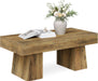 Farmhouse Coffee Table, 47 Inches Wooden Rectangular Accent Center Tables with Thick Base, Modern Low Cocktail Tea Furniture for Living Room (Rustic Brown)