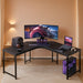 L Shaped Gaming Desk, Corner Desk Gaming Table for Home Office, Computer Desk Sturdy Writing Workstation for Small Space, Easy to Assemble, 51 Inch, Black