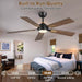 52 Inch Ceiling Fan with Lights and Remote, DC Motor Quiet 6-Speed Reversible Fan, Dimmable LED 3000K/4000K/6000K, Smart APP Control, Modern Black & Gold Ceiling Fan for Bedroom Living Room