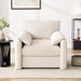 Beige Chenille Upholstered Oversized Armchair 38.6 Inch