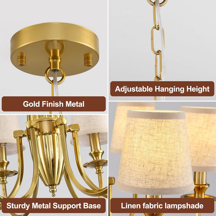 34.6in EightLight Chandelier Over Table Fixture LivingRoom
