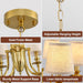 34.6in EightLight Chandelier Over Table Fixture LivingRoom
