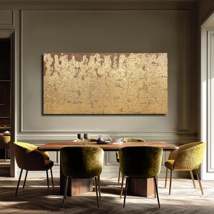 Modern Canvas Wall Art Wall Decorations for Bedroom Floral Wall Painting 24"X48" Gold Foil Hand Painted Pictures for Kitchen