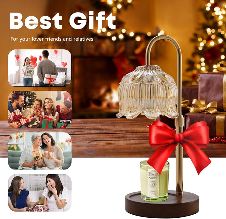 Fragrance Candle Warmer Lamp，Electric Candle Warmer with Timer & Dimmer，Mom Christmas Birthday Gifts for Women, House Warming Gifts New Home Bedroom Decor