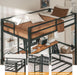 Loft Bed Twin Size with Desk, Metal Loft Bed Frame with Power Outlet and LED Lighted, Space-Saving, Noise Free, Black