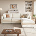 NinetySevenInch L Shaped Modular Sectional Sofa Beige
