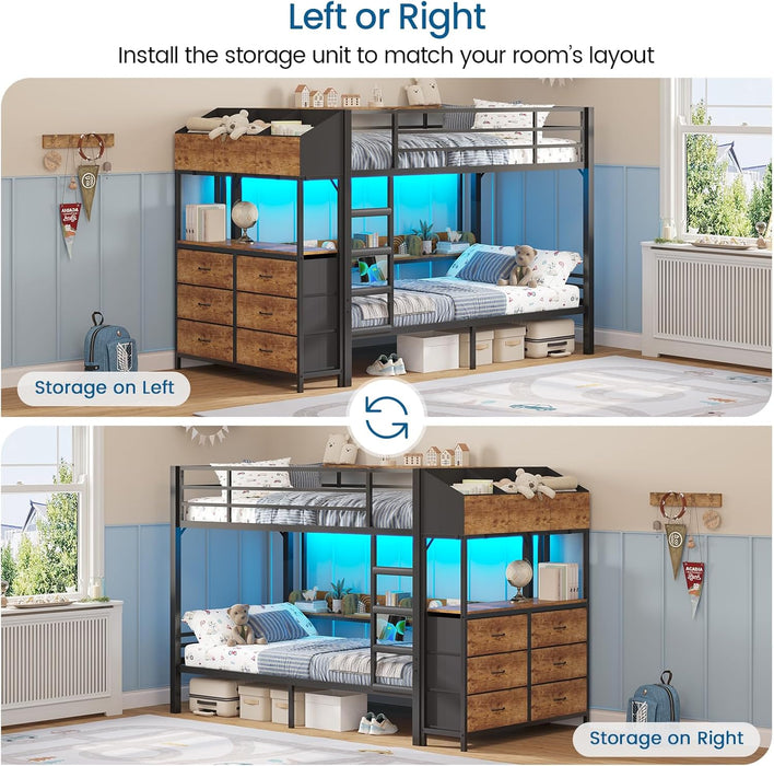 TwinOverTwin Steel Construction Bunk Bed With Storage