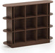 Walnut 3-Tier Oval Bookshelf - Curved Horizontal Bookcase, 9-Cubes