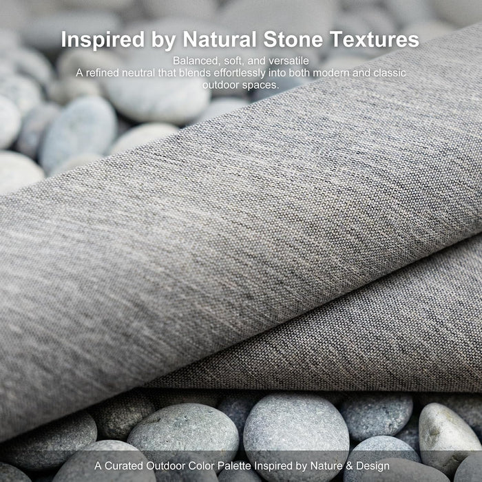 Outdoor Umbrella 9' X 11.5', 240GSM Blend Fabric, Pebble Grey
