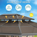 10'X13' Hardtop Gazebo, Galvanized Steel Aluminum Frame with Double Roof, Heavy-Duty Outdoor Patio Gazebo with Curtains & Netting for Backyard, Deck, Porch, Garden, Lawn, Khaki