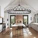 Large Black Wagon Wheel Chandelier 64 Inch,30-Light Farmhouse Wagon Wheel Chandeliers round Industrial Ceiling Light Fixtures for Outdoor Porch High Ceilings Living Dining Room Foyer Entryway