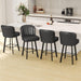 Swivel Counter Height Bar Stools Set of 4, 26'' Modern Barstools with Backs and Metal Legs, Upholstered Bar Chairs, Faux Leather Black Stools for Kitchen Island Chairs