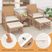5 Pieces Patio Wicker Conversation Set, Outdoor Furniture Set