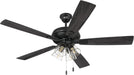 52" Eos 4 Light Ceiling Fan in Flat Black Finish with Reversible Flat Black/Greywood Blades