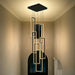 Black 6 Rings Rectangular Chandeliers LED Dimmable