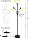 Floor Lamp Black, Standing Lamp, 71" Tall Lamps for Living Room, 3 Way Switch, Plastic Lampshade, Torchiere Floor Lamp with Reading Lamps, Modern Pole Lamps for Bedroom Kids Room E26 Base(No Bulb)