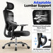 Office Chair Ergonomic Desk Chair Breathable Mesh Chair with Lumbar Support & Headrest, Black Office Chair 330 Lbs Home Computer Chair Thickened Cushion, Tilt Lock