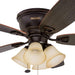 Ceiling Fans Glen Alden, 52 Inch Classic Flush Mount Indoor LED Ceiling Fan with Light, Pull Chain, Quick-2-Hang Dual Finish Blades, Reversible Motor - 50183 (Oil Rubbed Bronze)