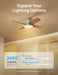 DREO Ceiling Fan, 44 Inch Low Profile Ceiling Fan with Light and Remote, 5CCT LED, 6-Level Dimmable, 6-Speed, Reversible Motor, 22 Db, Timer, Easy-Install, Black Flush Mount for Bedroom