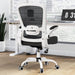 Ergonomic Office Chair - Desk Chair with Flip-Up Armrests & 135° Recline, Adjustable Lumbar Support - Space-Saving Task Chair for Business/Team Office & Home (White Frame-Black, 300Lbs)