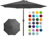 9FT Outdoor Patio Umbrella, Market Umbrella, Dark Gray