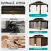 10X14 Feet Outdoor Gazebo Hardtop Curtains Included
