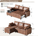 Brown Leather Sleeper Sofa Bed With Storage