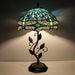 Tiffany Style Sea Blue Dragonfly Stained Glass Table Lamp 19 Inch