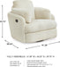 Tie-Breaker Cozy Contemporary Manual Press-Back Swivel Glider Rocker Recliner with 2 Bolster Pillows and Hidden Storage, White