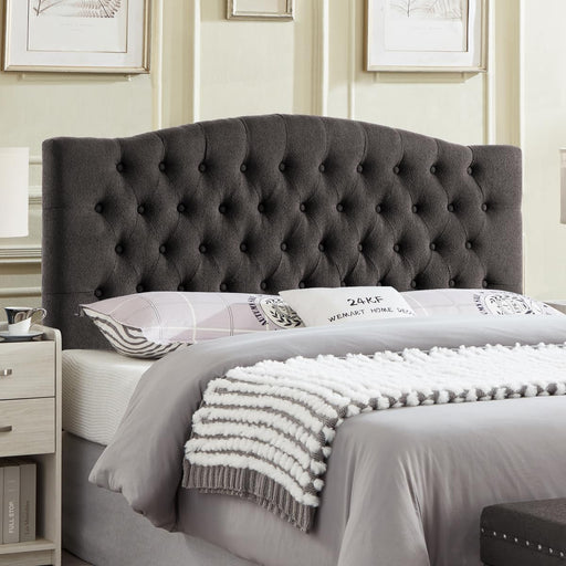 Boucle Upholstered Tufted Button Queen Headboard and Comfortable Fashional Padded Queen/Full Size Headboard,6025-Q-Boucle-Dark Gray