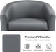 Gray Faux Leather Sophisticated Barrel Chairs Pair
