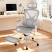 Big & Tall Ergonomic Mesh Office Chair 350Lbs, High Back Reclining Gaming Desk Chair with 3D Headrest, Adjustable Armrests, Lumbar Support & Retractable Footrest, Gray