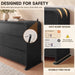 Black Dresser for Bedroom, 47.2" Wood Chest of 7 Drawers
