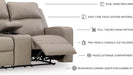 Signature Design by Ashley Lavenhorne Contemporary Faux Leather Manual Reclining Loveseat with Console and Cup Holders, Beige