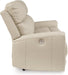 Dahlmoore Modern Leather Match Power Reclining Sofa with USB Ports, Beige