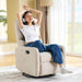 Swivel Rocking Chair, Nursery Glider Recliner Chairs for Adults, Rocker for Living Room Bedroom, Comfy Upholstered Modern Nursing Reclining Single Sofa, Beige Linen