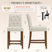Bar Stools Set of 4, Fabric Counter Height Bar Stools,Beige
