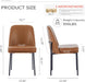 Leather Dining Chairs Set of 4 with Metal Legs, Brown