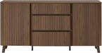 62" Sideboard Buffet Cabinet with Storage, Living Room Accent Cabinet with Drawers, Doors and Adjustable Shelves, for Bar, Kitchen, Walnut