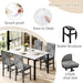 SlateGrey Marble Tabletop Five Piece DiningSet Premium