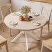 Natural Oak Round DiningTableWithRoundedEdges For Four 47.2Inch